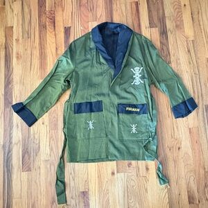 Furman Brazilian Jiu-Jitsu (BJJ) olive green Grunge Vintage jacket top robe